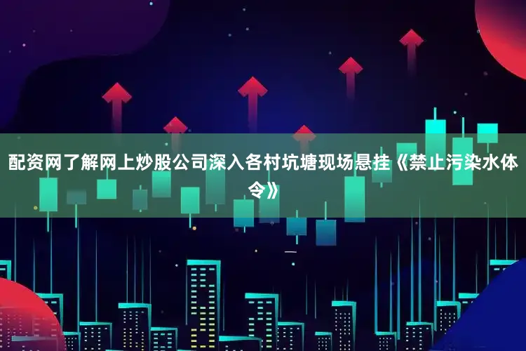 配资网了解网上炒股公司深入各村坑塘现场悬挂《禁止污染水体令》